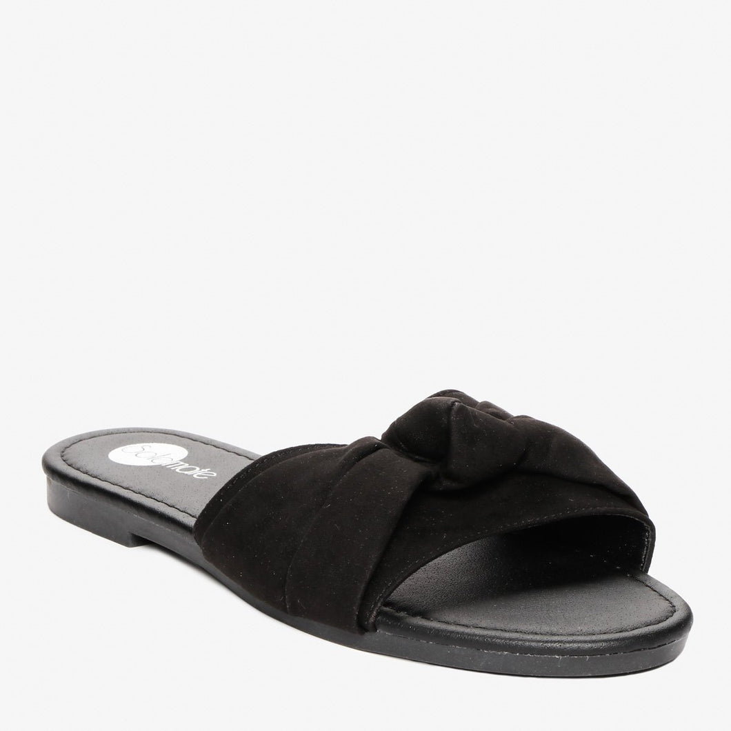 Solemate Ladies' Word Bow Sandals in Black