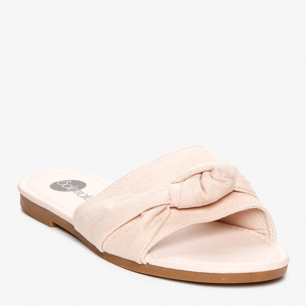 Solemate Ladies' Word Bow Sandals in Blush