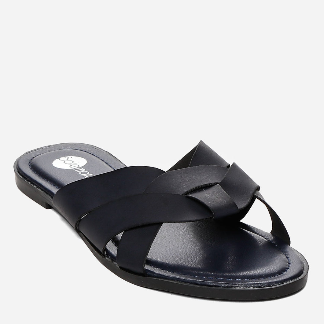 Solemate Ladies' Wendy Sandals in Navy Blue