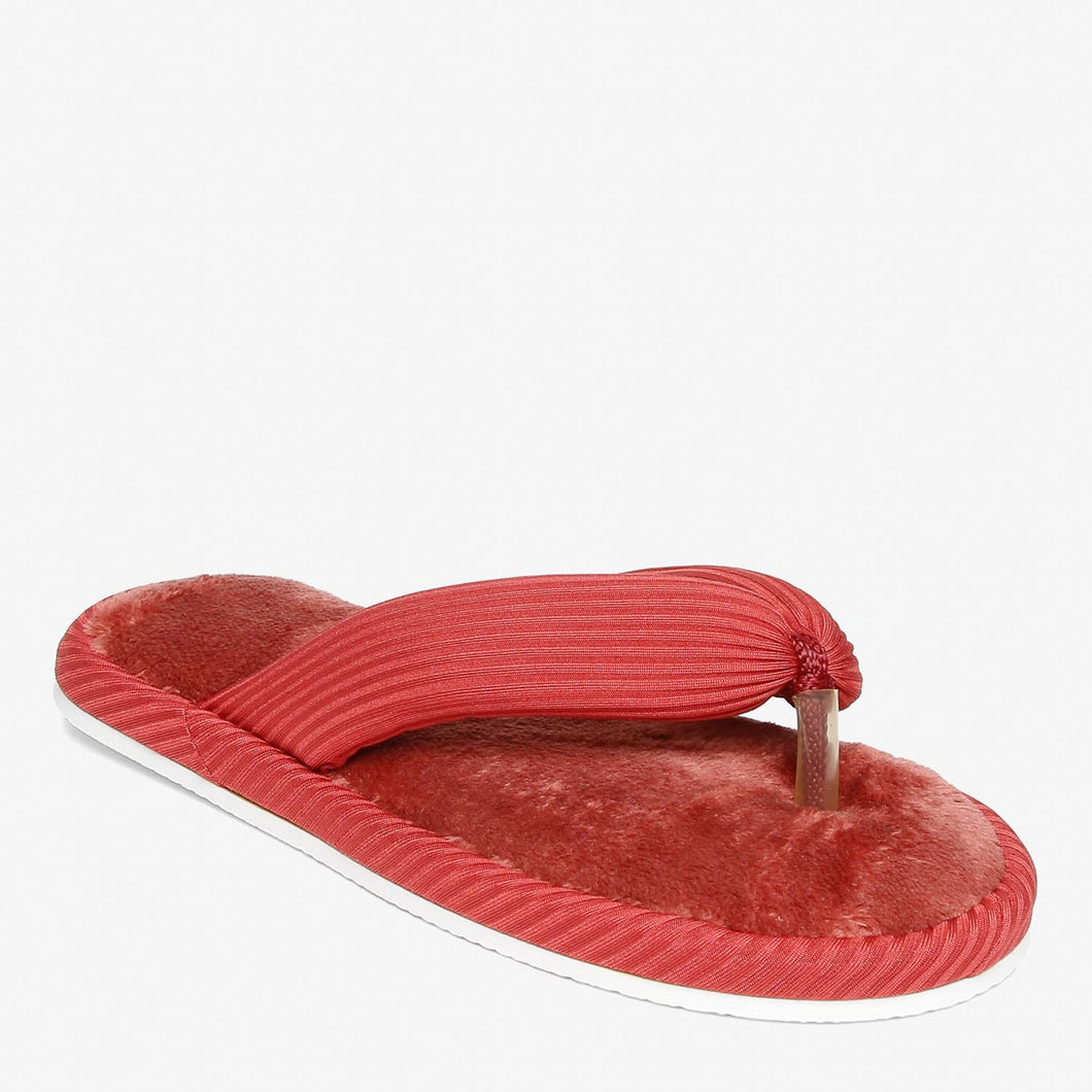 Cozzy Ladies' Brielle Thong Strap Bedroom Slippers in Rust