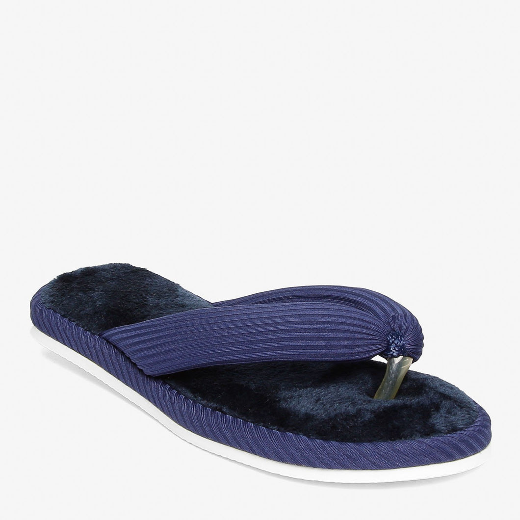 Cozzy Ladies' Brielle Thong Strap Bedroom Slippers in Navy Blue