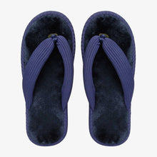 Load image into Gallery viewer, Cozzy Ladies&#39; Brielle Thong Strap Bedroom Slippers in Navy Blue
