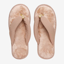 Load image into Gallery viewer, Cozzy Ladies&#39; Brielle Thong Strap Bedroom Slippers in Beige
