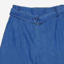 Load image into Gallery viewer, SM Woman Belted Denim Shorts in Blue
