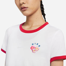 Load image into Gallery viewer, Nike Ladies’ Sportswear Floral Ringer Tee in White
