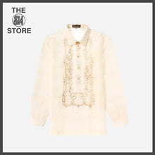 Load image into Gallery viewer, En Barong Filipino Men’s Size 3XL Pina Snow Organdi Half-Open Long Sleeve Barong in Natural
