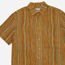 Load image into Gallery viewer, Smyth Boys Teens’ Wavy Striped Short Sleeve Button-down Shirt in Yellow
